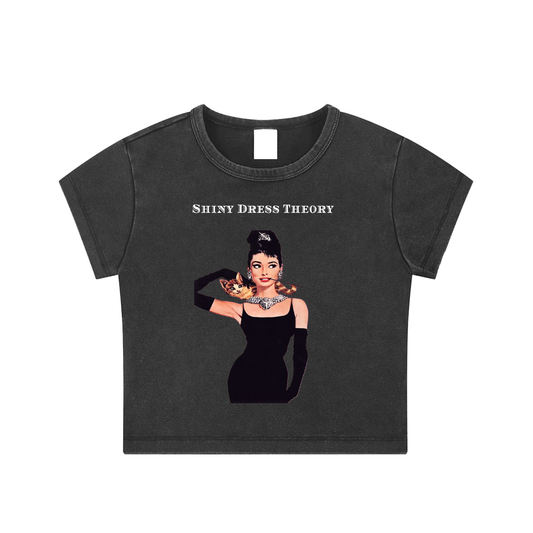 Shiny Dress Theory Tight Tee - Black