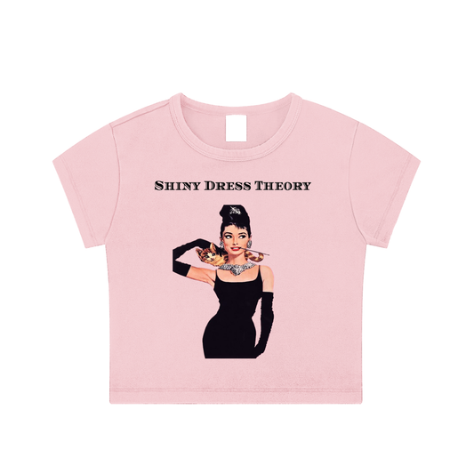 Shiny Dress Theory Tight Tee - Pink
